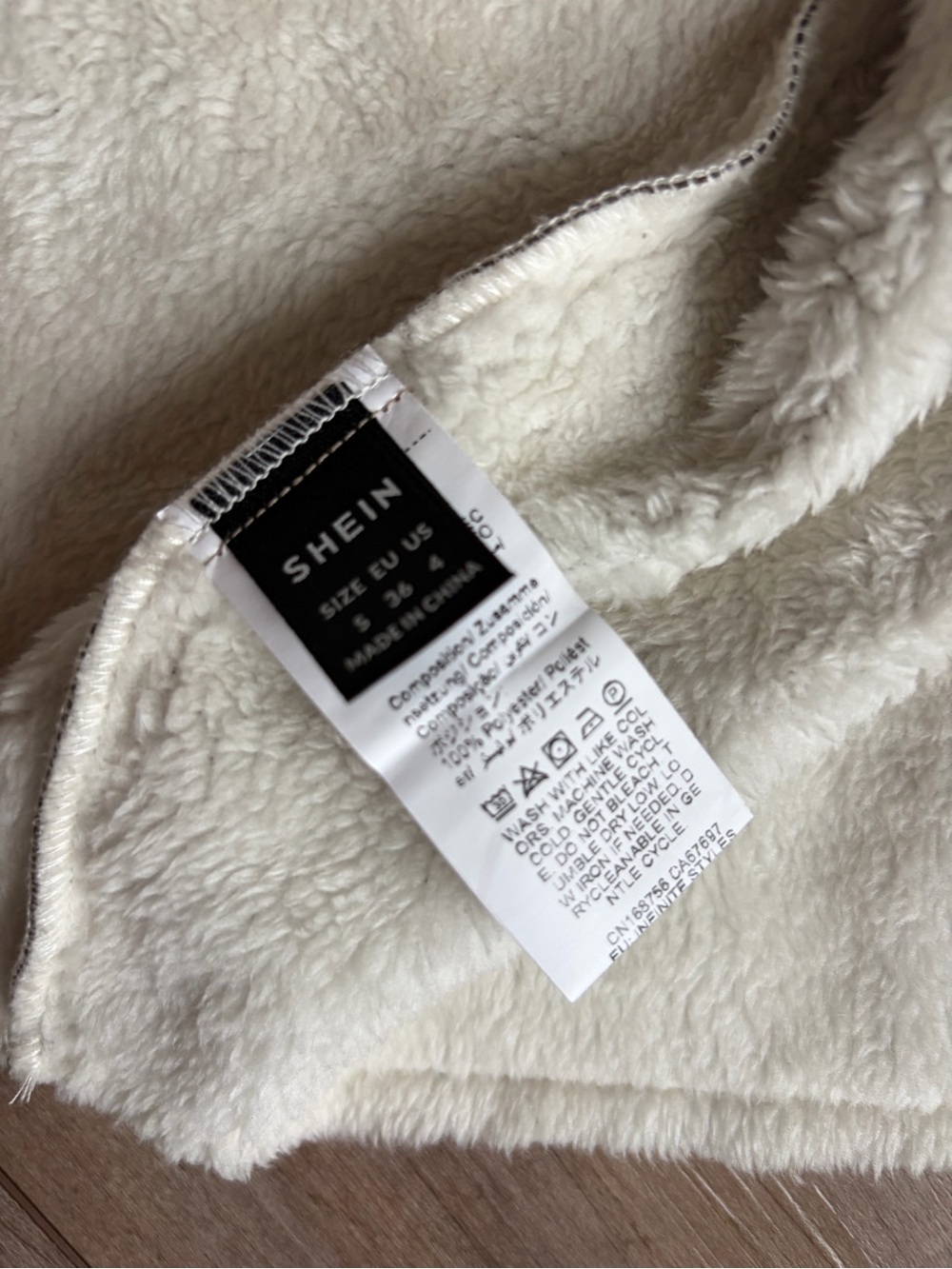 SHEIN Taupe Faux Suede Trench Coat with Cream Shearling - Picture 4 of 6